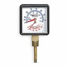 Weiss Instruments CTP40L 3 1/2" Diameter Tridicator Gauge 60-260 F&C 0-75PSI & ft H20 