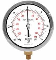 Weiss Intsruments LF251-V30-4L 30-0-30 PSI & VAC Gauge 2 1/2" 1/4" Bottom Outlet  